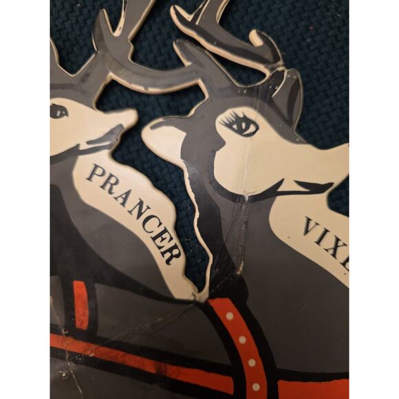 Vintage (1970's) Santa's Sleigh And Reindeer Yard Ornaments Great Shape! - Picture 6 of 11